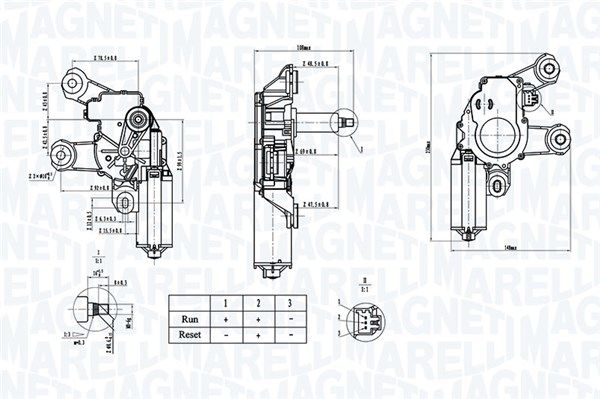 MAGNETI MARELLI Stikla tīrītāju motors 064070200010